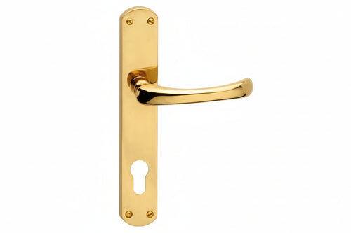 Maniglia Rio Con Placca In Ottone- - Mm.90 Foro Yale - 2 Paio
