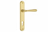 Maniglia Karol Con Placca Foro Yale In Zama Finitura Ottone Lucido- - Mm.90 Foro Yale - 1 Paio Cottali