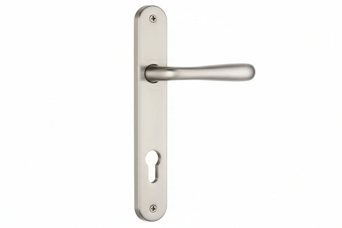 Maniglia Goccia Placca Foro Yale In Zama Finit. Ott. Cromo Satinato- - Mm.90 Foro Yale - 2 Paio Cottali