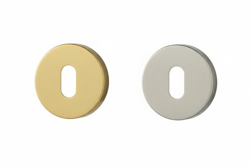 Bocchette Per Serrature Patent In Ottone- - Ø Mm.45 Foro Normale, In Ottone Lucido - 2 Pezzi
