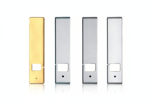 Copriavvolgitore Rettangolare C/ Taglio Laterale Modello Eko In Ottone- - Mm.53X240H. In Ottone Cromato Lucido - 2 Pezzi