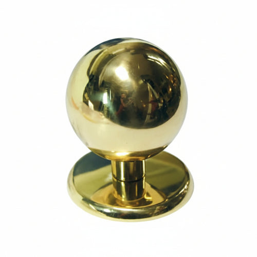 Pomolo A Sfera Per Portoncino In Ottone Lucido Ø Mm.70