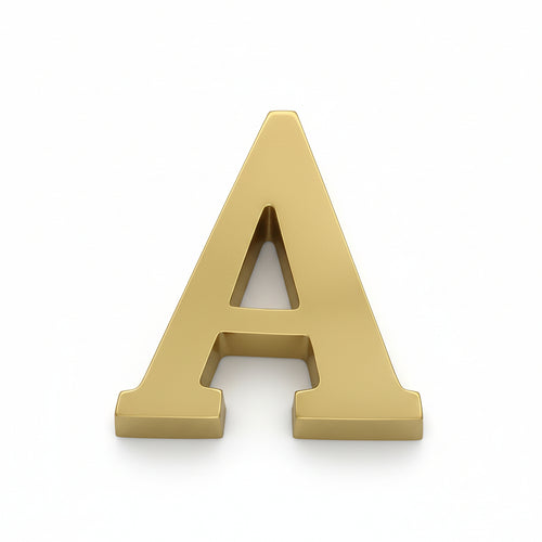 Lettera Alfabeto A In Ottone Lucido - 5 Pezzi