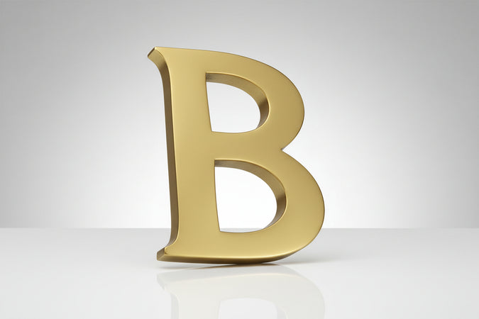 Lettera Alfabeto B In Ottone Lucido - 5 Pezzi