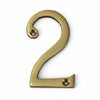 Numero Civico 2 Inglese In Ottone Lucido - 5 Pezzi