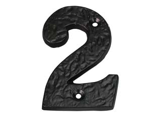 Numero Civico 2 In Ferro Nero Opaco