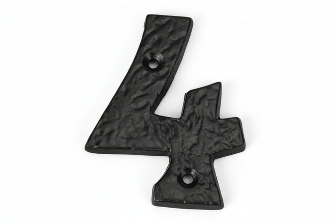 Numero Civico 4 In Ferro Nero Opaco