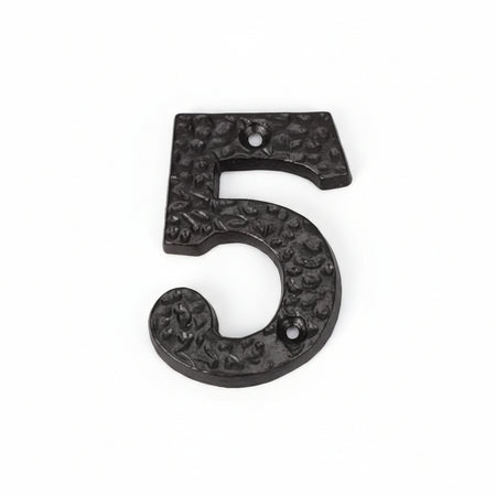 Numero Civico 5 In Ferro Nero Opaco