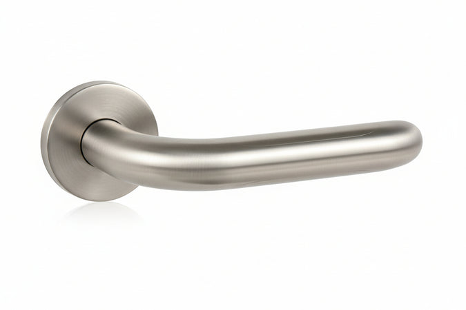 Mezza Maniglia Tubolare Ad U Con Rosetta In Acciaio Inox Satinato