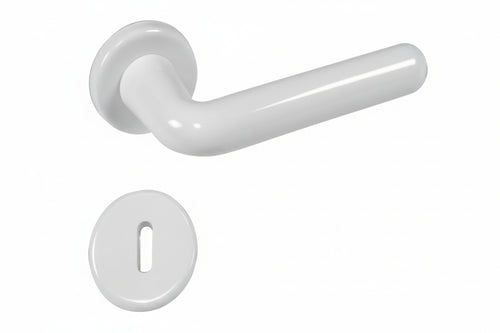 Maniglia Con Rosetta In Nylon- - Bianco - 12 Pezzi