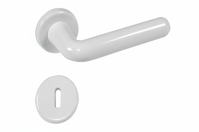 Maniglia Con Rosetta In Nylon- - Bianco - 12 Pezzi