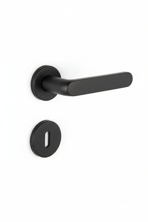 Maniglia Con Rosetta In Nylon- - Nero - 12 Pezzi