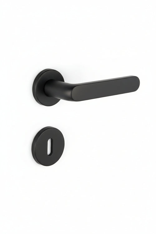 Maniglia Con Rosetta In Nylon- - Nero - 12 Pezzi