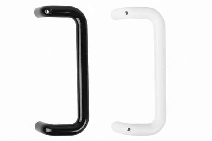 Maniglione Zancato In Nylon- - Mm.333X146X84H. - Interfori Mm.300 Col. Bianco - 2 Pezzi