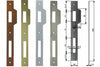 Contropiastra Con Aletta Per Serratura Patent A Bussola Bordo Quadro- - Acciaio Bronzato (B.00590.05.02) - 5 Pezzi Agb