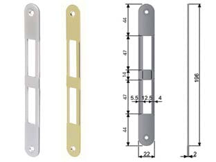 Incontri Serrtura Centro Con Catenaccio Bordo Tondo- - Ottonato Verniciato (B01000.01.03) - 5 Pezzi Agb
