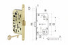 Serratura A Bussola Mediana Evolution Solo Scr. Nylon B.Do T.Do Otton. Mm.50 Bordo Acciaio Ottonato (1101.50.03) Agb