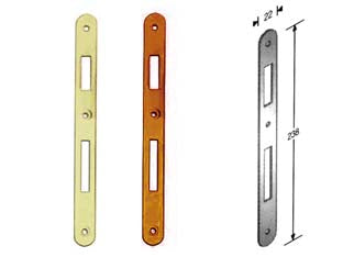 Contropiastra Per Serratura A Bussola- - Bordo Tondo Ferro Ottonato - 5 Pezzi Bonaiti