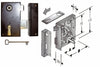 Serratura Da Applicare Per Cantine 185- - Entrata Mm.35 Lunghezza Mm.60 Sx - 2 Pezzi Bonaiti