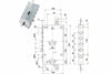 Serratura Triplice Applicare Scrocco Doppio Cil.Eu. Blindate 50237 Mm.63, Interasse Catenacci Mm.37 Cipierre