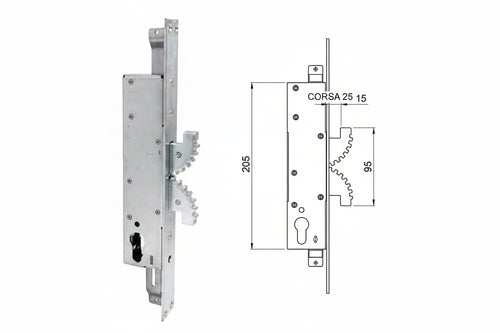 Serratura Infilare Triplice Burkerlocks Montanti Doppio Gancio 4003 Mm.30 Cipierre