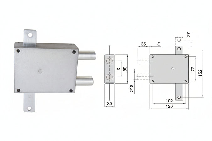 Deviatore Doppio Perno A Piastra 201/50 Dx (201/50/D) Cipierre