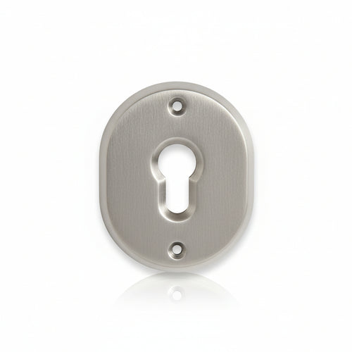 Bocchetta Ovale In Ottone Cromo Satinato Per Cilindri Sagomati 316L- - Mm.70X90H. Spessore Mm.4 - 5 Pezzi Cipierre