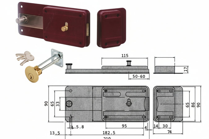 Ferroglietto Con Catenaccio 6 Mandate Cilindro Staccato 55051 Mm.50 (55051501) Cisa