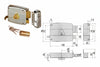 Serratura Applicare Catenaccio E Scrocco Doppio Cilindro Fisso 50421 Mm.70 Dx (50421701) Cisa