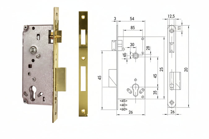 Serratura Da Infilare Cisa Logo Bordo Quadro 5C611 Mm.35 (5C611350) Cisa Logo