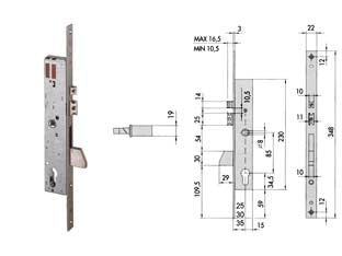 Elettroserratura Da Infilare Per Montanti Con Quadro E Scrocco 16215 Mm.30 (16215300) Cisa