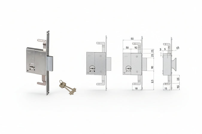 Serratura Triplice Da Infilare Doppia Mappa 57226 Mm.50 (57226500) Cisa