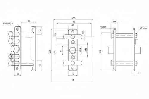 Serratura Triplice Applicare Con Scrocco Cil. Europeo Blindate 56515 Mm.64 Dx/Sx (56515480) Cisa