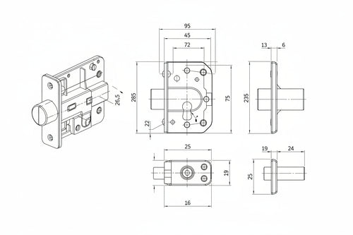 Serratura Da Infilare Antipanico Per Porte Tagliafuoco 43130 Mm.65 (43130650) Cisa