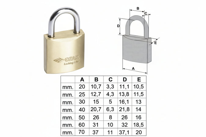 Lucchetto Locking Line Arco Normale 20010- - Mm.30 (Art.20010300) - 12 Pezzi Cisa