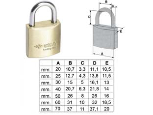 Lucchetto Locking Line Arco Normale 20010- - Mm.50 (Art.20010500) - 6 Pezzi Cisa