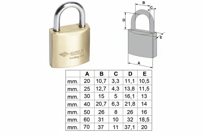 Lucchetto Locking Line Arco Normale 20010- - Mm.50 (Art.20010500) - 6 Pezzi Cisa