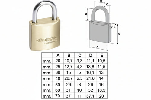 Lucchetto Locking Line Arco Normale 20010- - Mm.60 (Art.20010600) - 6 Pezzi Cisa