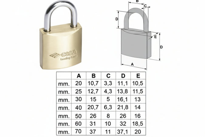 Lucchetto Locking Line Arco Normale 20010- - Mm.60 (Art.20010600) - 6 Pezzi Cisa