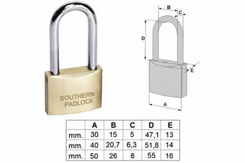 Lucchetto Locking Line Arco Lungo 20011- - Mm.30 (Art.20011300) - 12 Pezzi Cisa