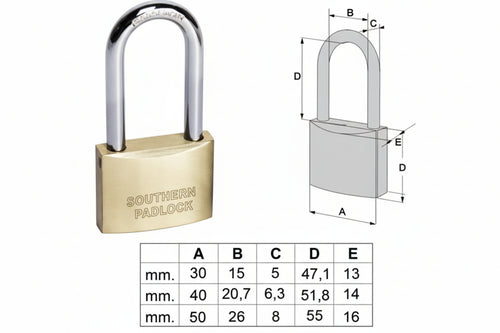 Lucchetto Locking Line Arco Lungo 20011- - Mm.40 (Art.20011400) - 12 Pezzi Cisa