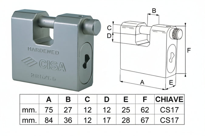 Lucchetto Corazzato A Una Bocca 28550 Mm.75 (Art.28550750) Cisa