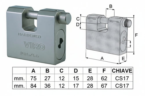 Lucchetto Corazzato A Una Bocca 28550 Mm.84 (Art.28550840) Cisa