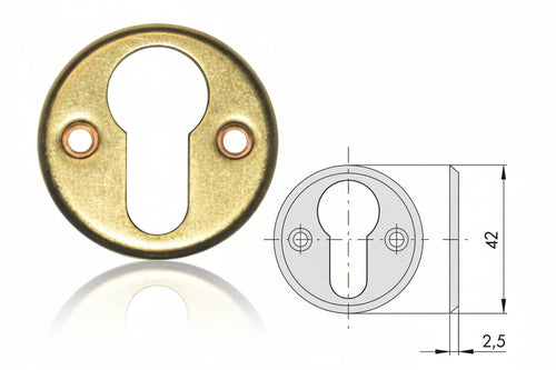 Bocchette In Ottone Sagomate 06010 00- - Mm.42, Spessore Mm.2,5 (06010000) - 5 Pezzi Cisa