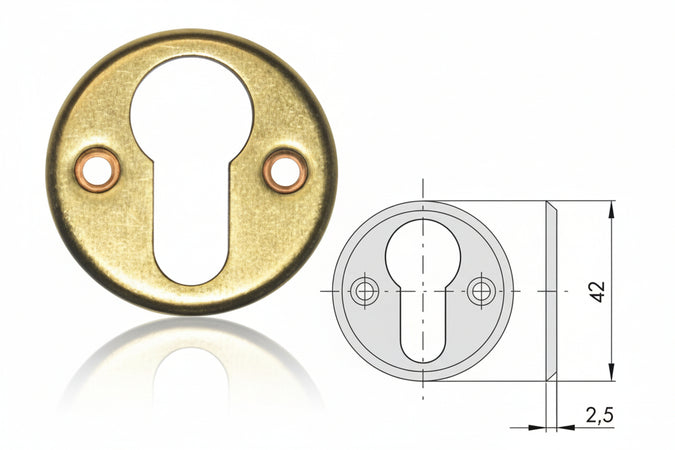 Bocchette In Ottone Sagomate 06010 00- - Mm.42, Spessore Mm.2,5 (06010000) - 5 Pezzi Cisa