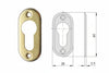 Bocchetta In Ottone Per Cilindri Sagomati 06012 00- - Mm.28X60, Spessore Mm.2,5 (06012000) - 10 Pezzi Cisa