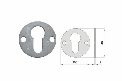 Bocchetta In Acciaio Zincato Sagomate 06075 00- - Mm.48, Spessore Mm.2 (06075000) - 5 Pezzi Cisa