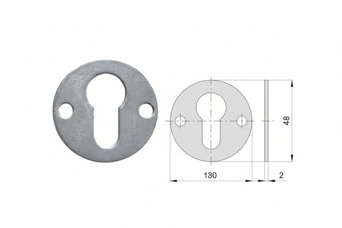 Bocchetta In Acciaio Zincato Sagomate 06075 00- - Mm.48, Spessore Mm.2 (06075000) - 5 Pezzi Cisa