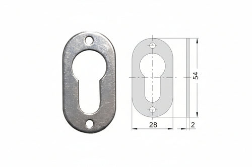 Bocchetta In Acciaio Zincato Sagomate 06092 00- - Mm.28X54, Spessore Mm.2 (06092000) - 5 Pezzi Cisa