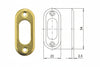 Bocchetta In Ottone Per Cilindri Ovali 06027 00- - Mm.23X54, Spessore Mm.2,5 (06027000) - 10 Pezzi Cisa